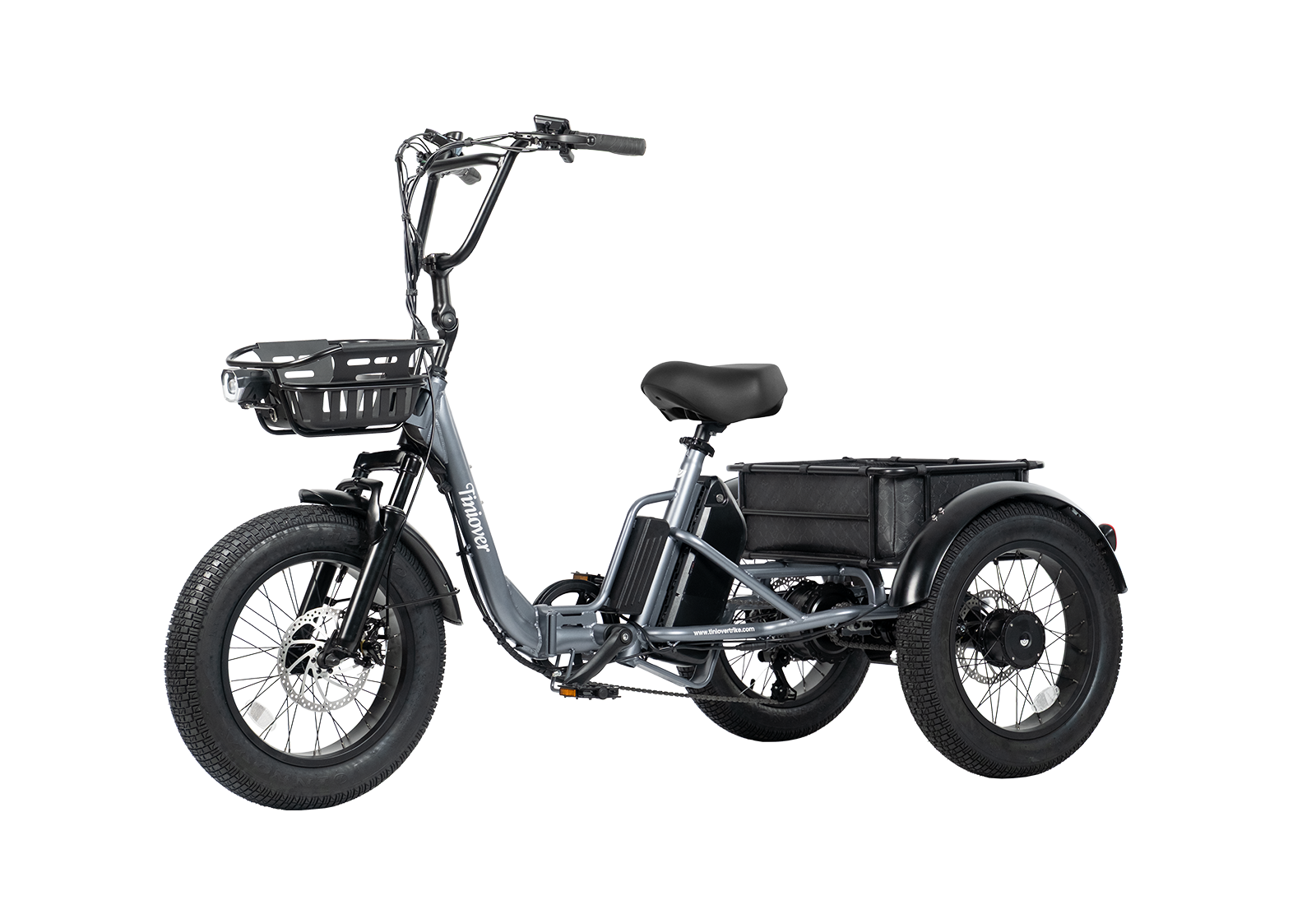 Tiniover creek pro electric tricycle for adults and seniors with rear basket
