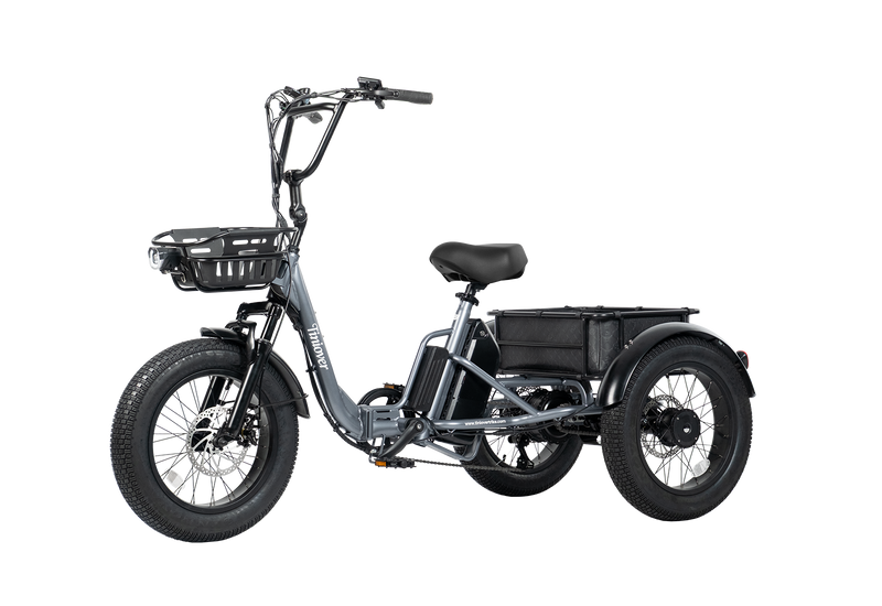 Tiniover creek pro electric tricycle for adults and seniors with rear basket