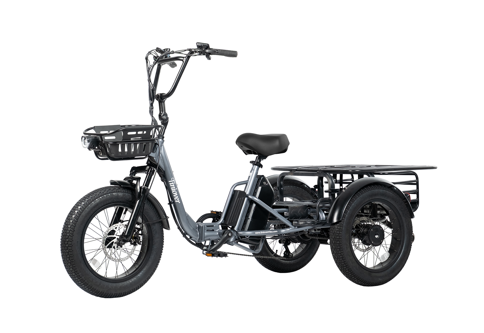 Tiniover creek pro electric tricycle for adults and seniors with cargo rack kit