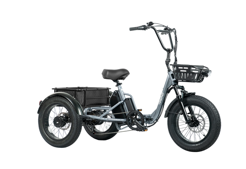 Tiniover creek electric tricycle for adults and seniors with rear basket